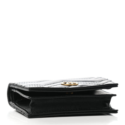 Gucci Calfskin Matelasse GG Marmont Card Case Wallet Black 4 of 8