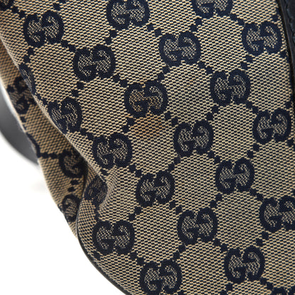 Gucci Monogram Vintage Web Medium Half Moon Hobo Navy 12 of 12