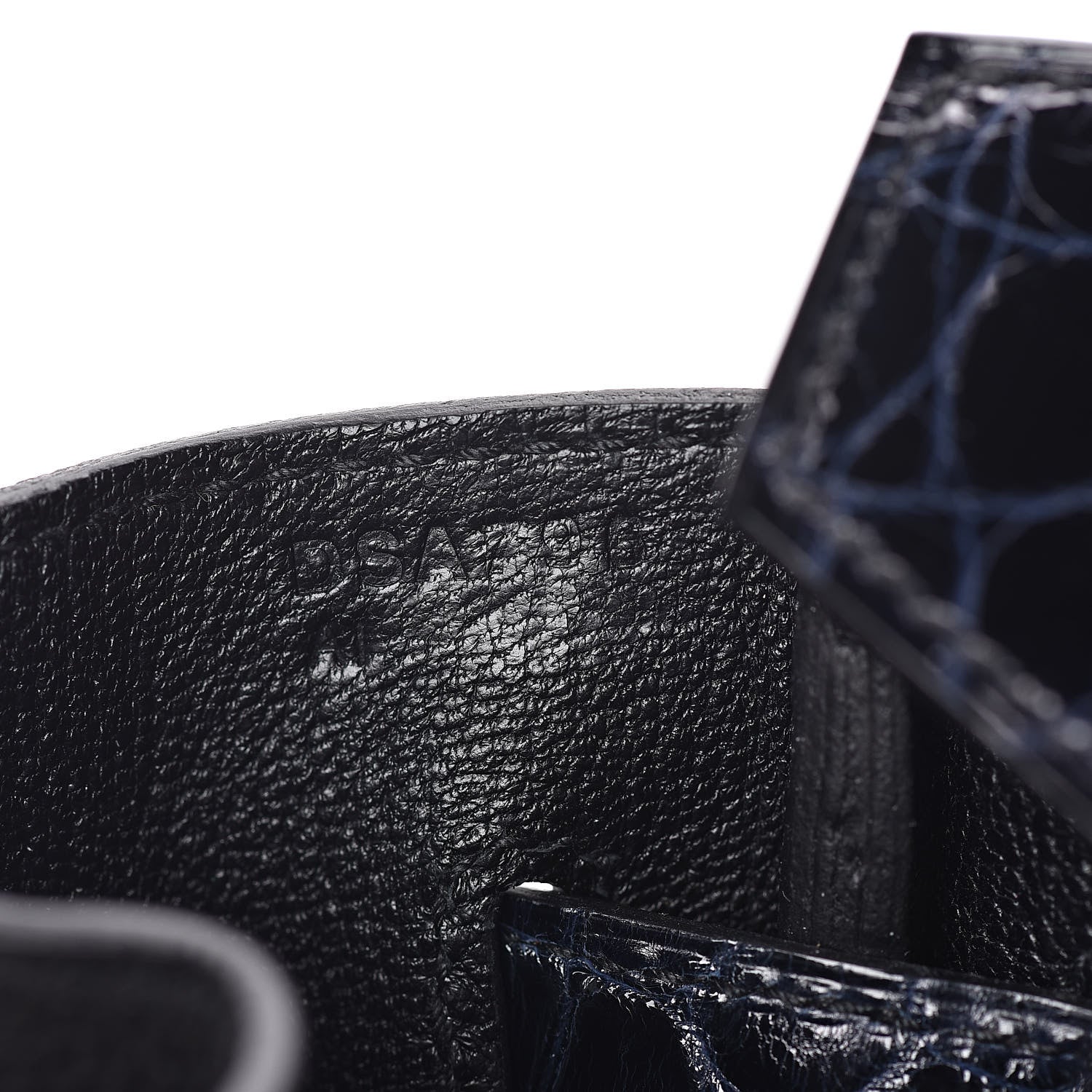 Hermes Clemence Novillo Shiny Niloticus Crocodile Birkin Touch 30 Black Bleu Marine 9 of 32