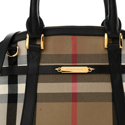 Burberry Bridle Calfskin House Check Small Orchard Bowling Bag Black 9 of 19