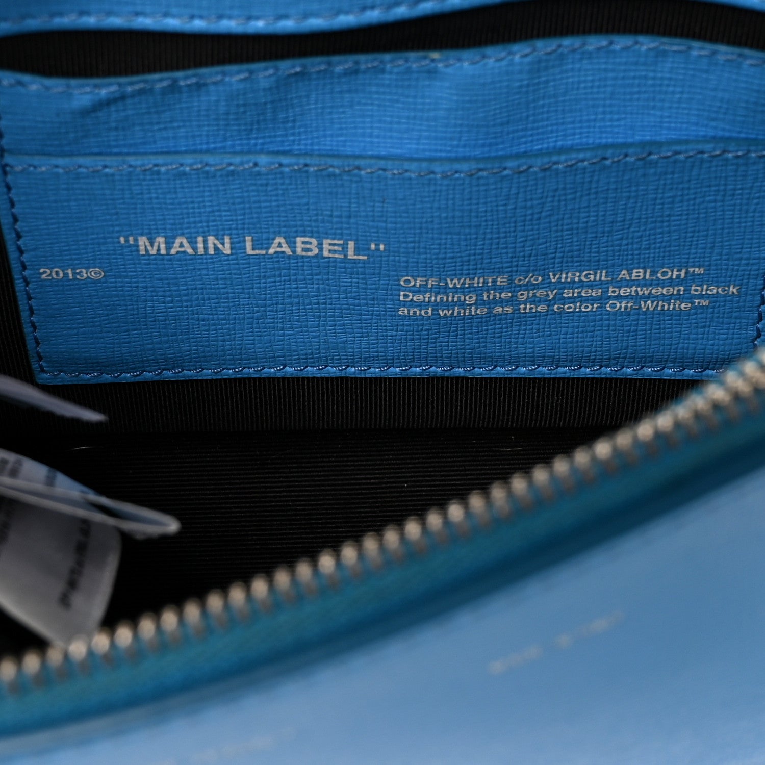 Off-White Saffiano Striped Mini Diag Binder Clip Bag Blue 5 of 7