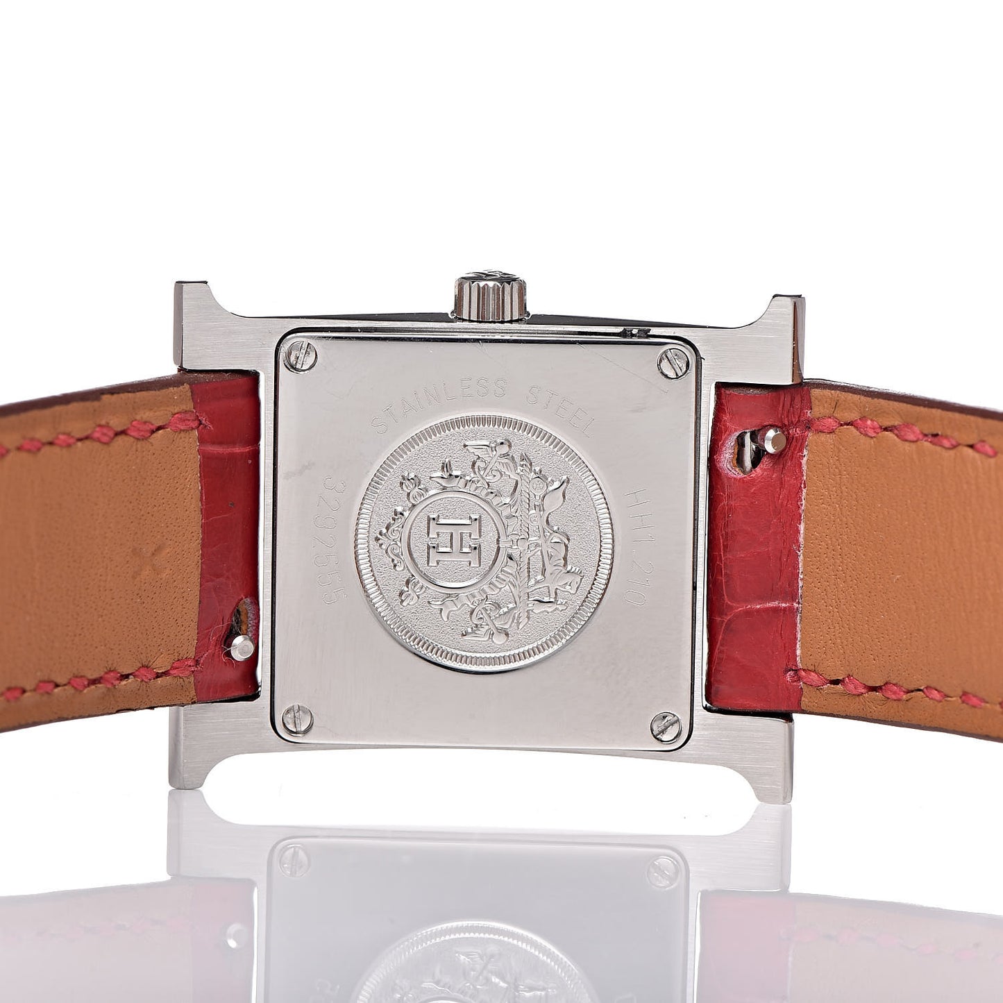 Stainless Steel Alligator Diamond Mother of Pearl 21mm Heure H Hour Quartz Watch Braise