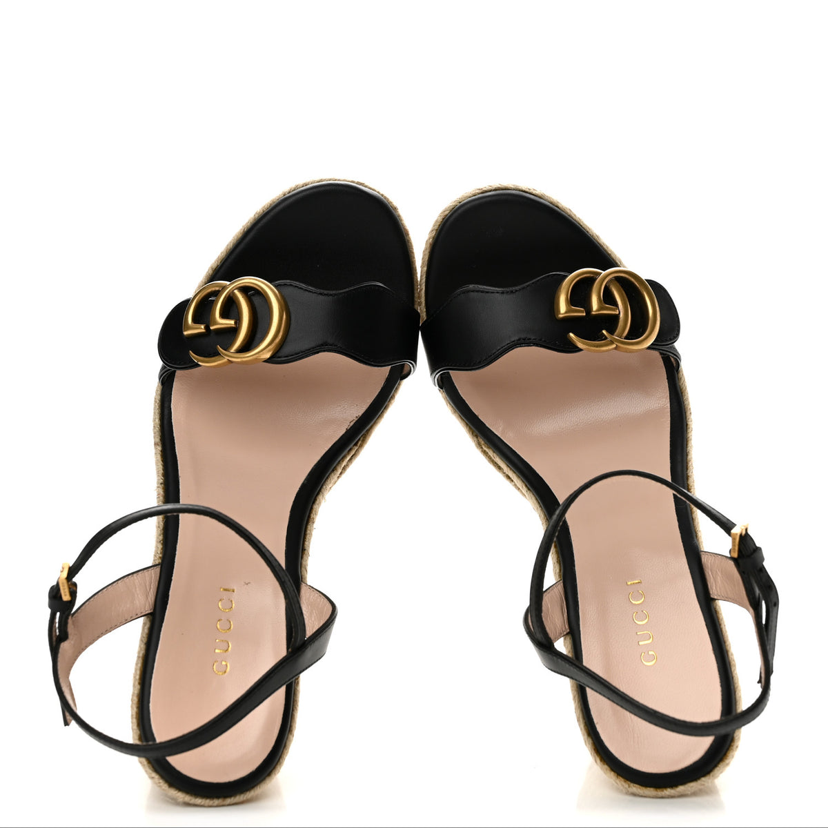 Gucci Galassia Aitana Espadrille 10/95mm Wedge Sandals 35.5 Black 2 of 10