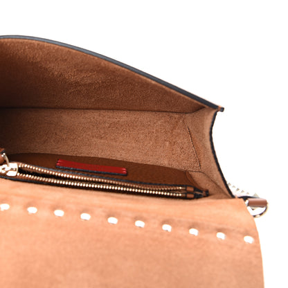 Valentino Garavani Pebbled Calfskin Rockstud Side Slip Crossbody Tan 4 of 8