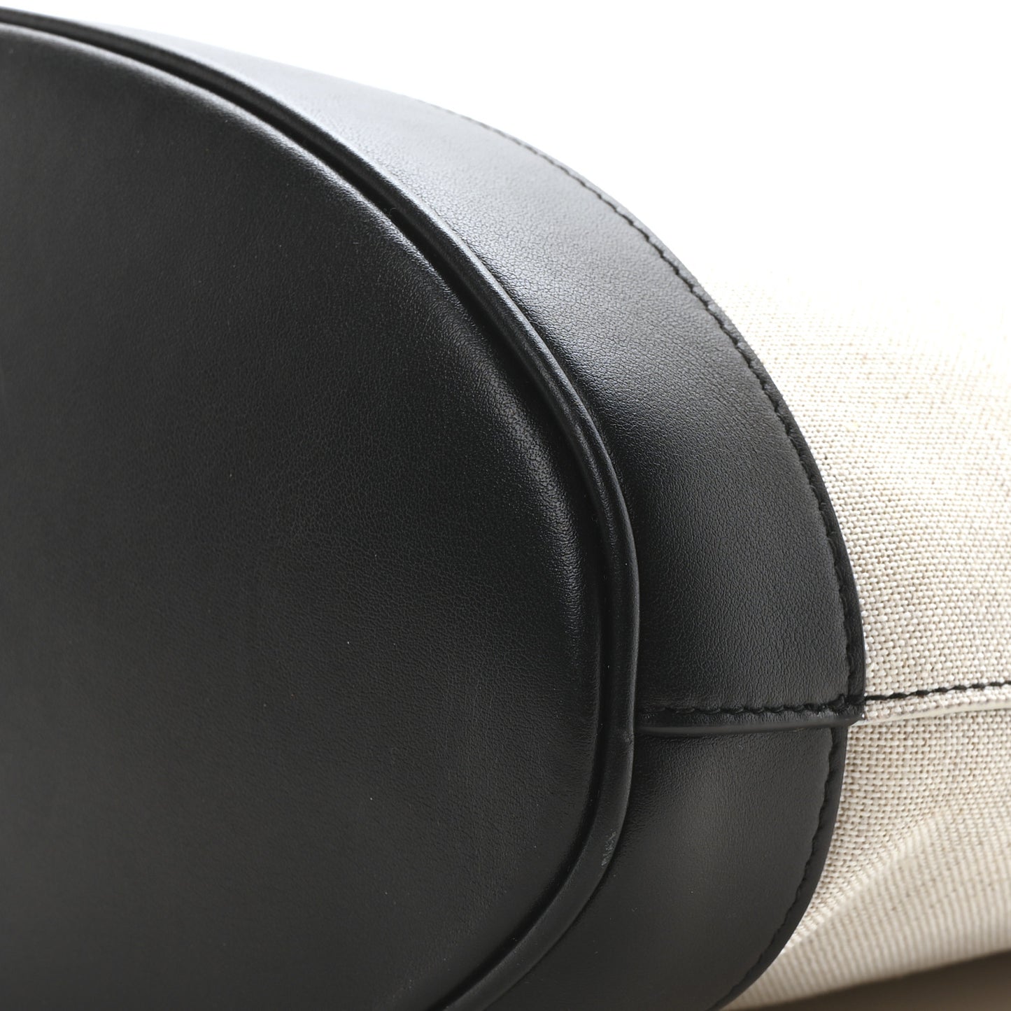 Canvas Calfskin North South Charming Tote Natural Black