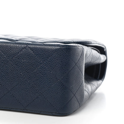Chanel Caviar Quilted Jumbo Double Flap Navy Blue 9 of 9