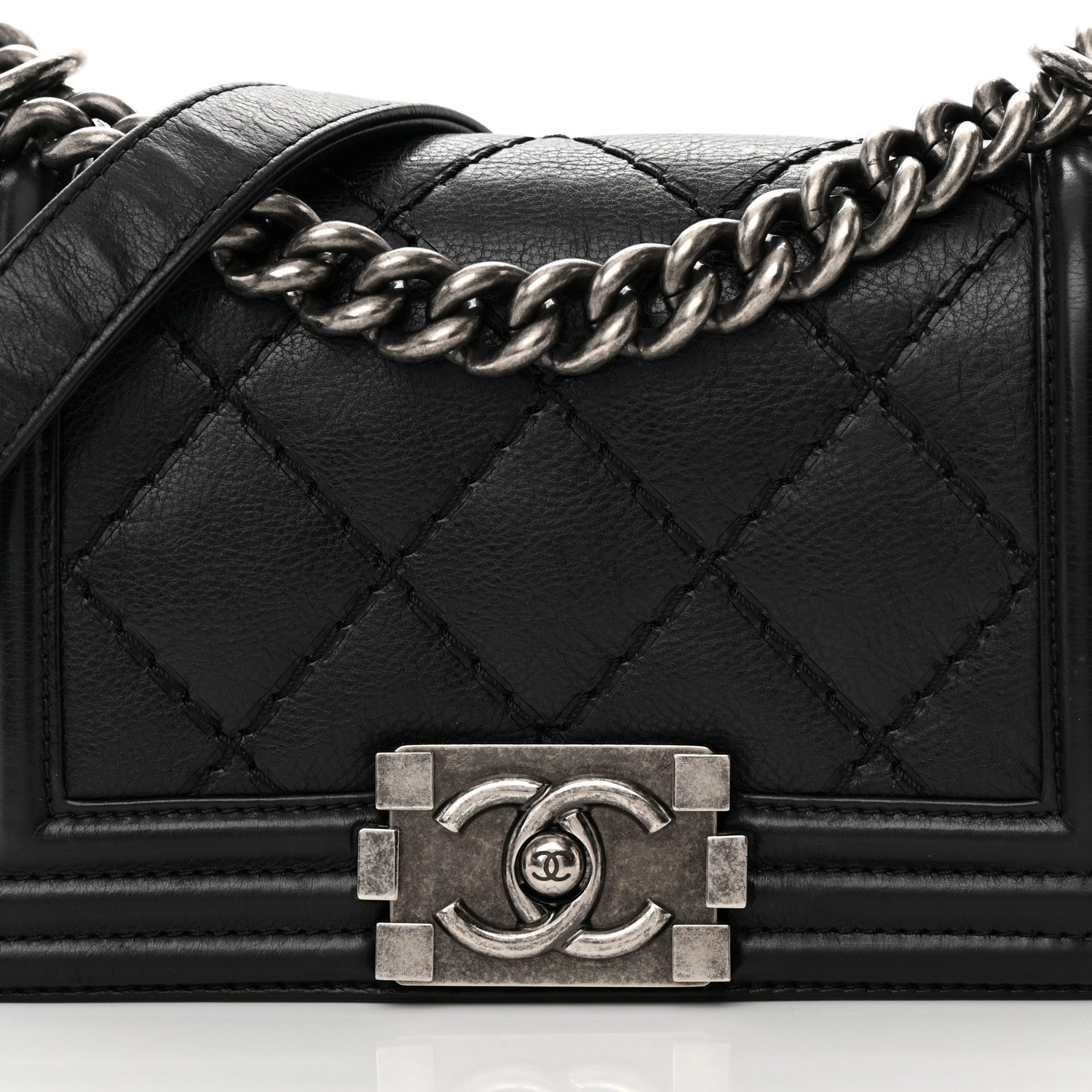 Chanel Calfskin Double Stitch Small Boy Flap Black 8 of 16