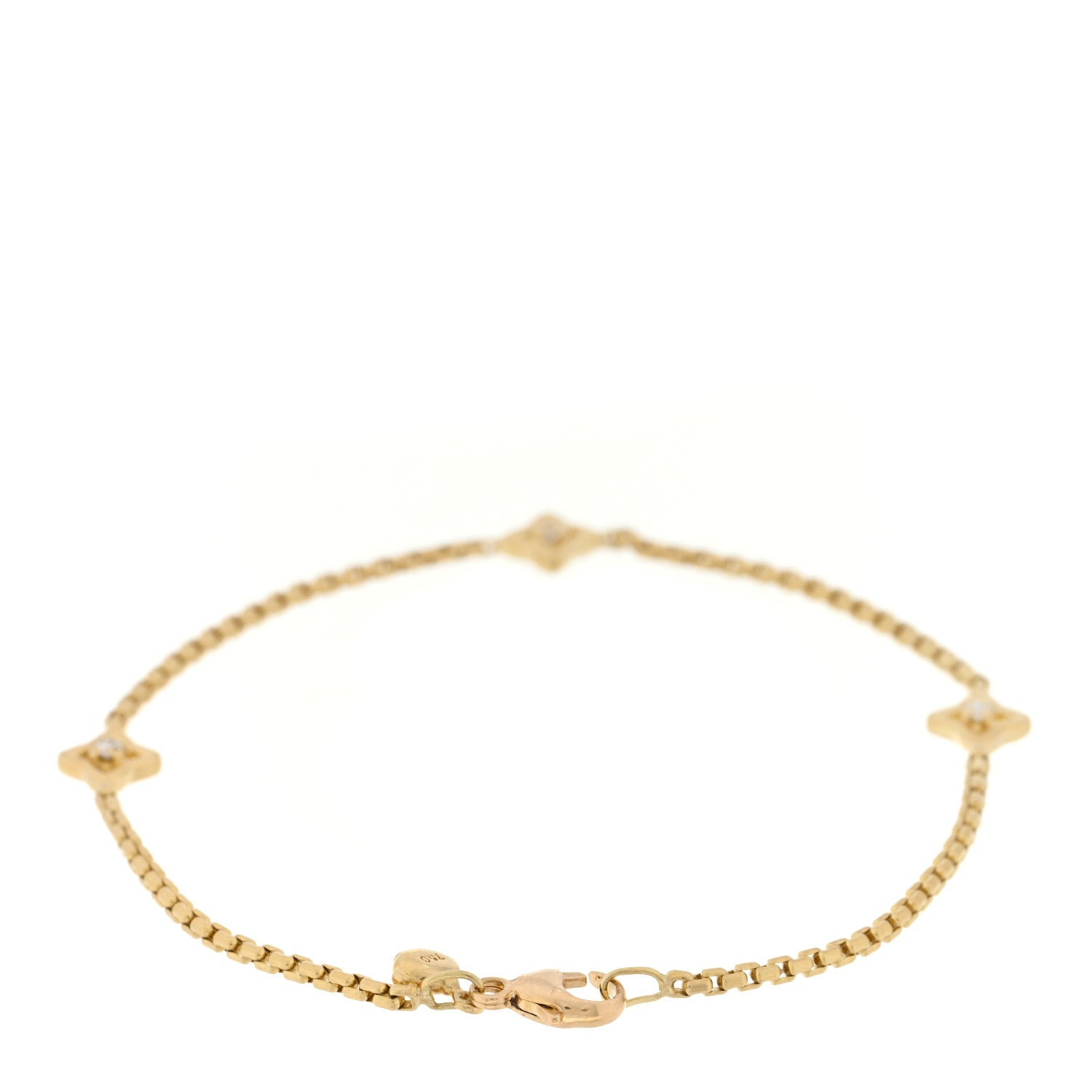David Yurman 18K Yellow Gold Diamond Quatrefoil Bracelet 2 of 3