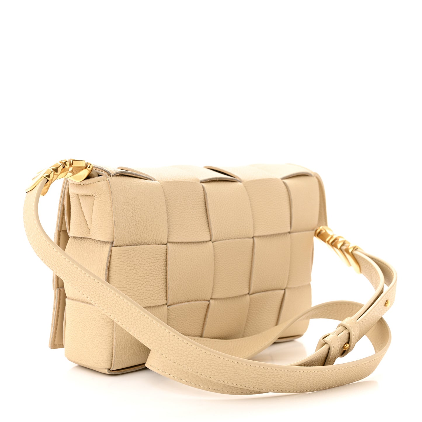 Grained Calfskin Maxi Intrecciato Cassette Crossbody Bag Porridge