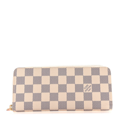 Louis Vuitton Damier Azur Clemence Wallet Rose Ballerine 1 of 7