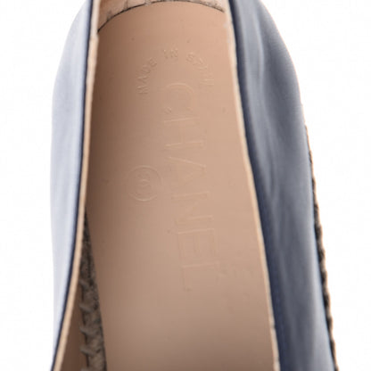 Chanel Lambskin CC Espadrilles 41 Navy Black 9 of 11