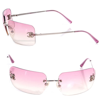 Chanel Metal Crystal CC Logo Sunglasses 4017-D Pink 1 of 5