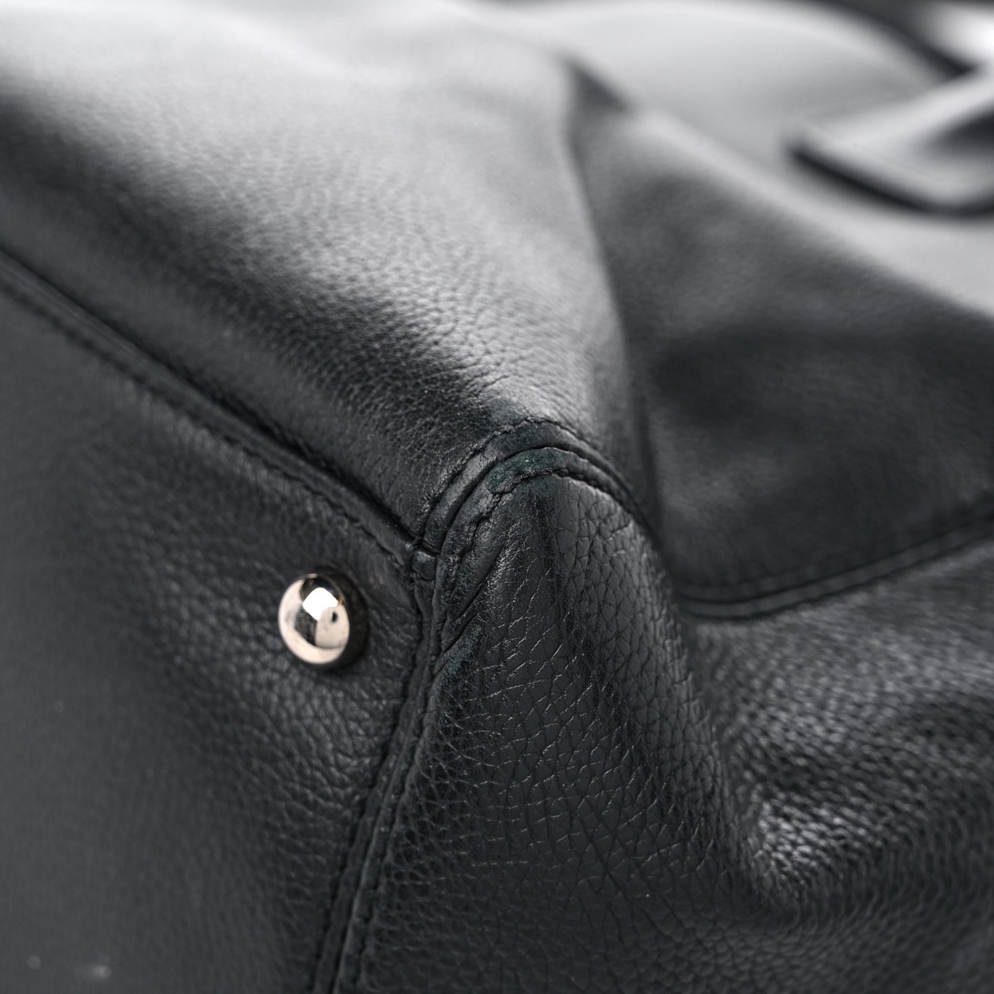 Calfskin Cerf Executive Shopper Tote Black
