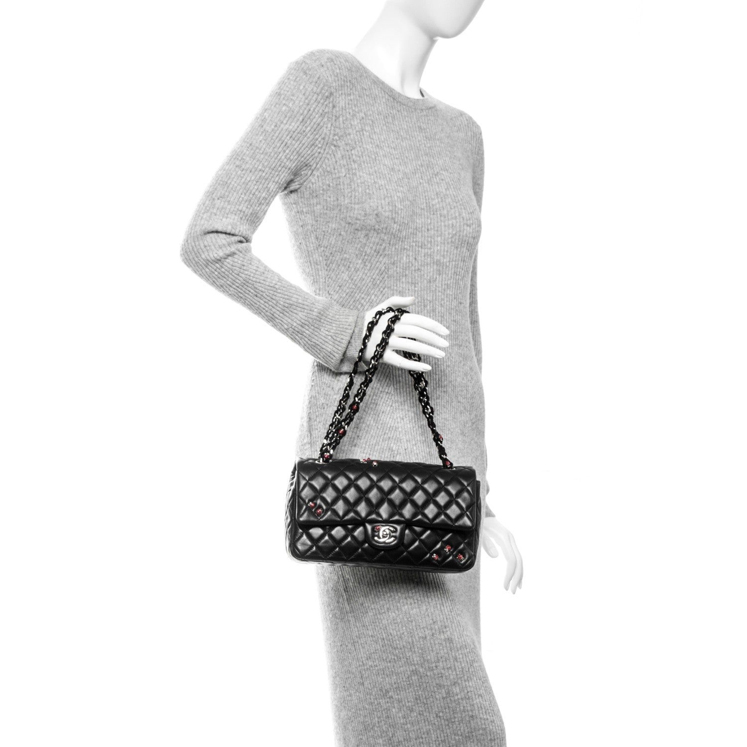 Chanel Lambskin Quilted Medium Ladybug Flap Black 2 of 7