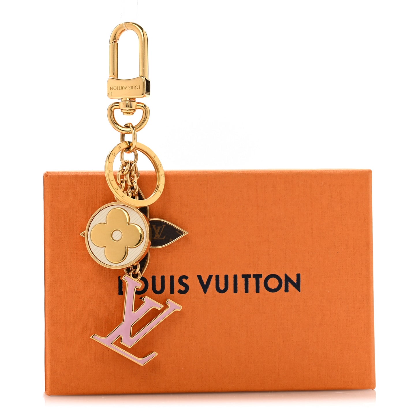 Metal Monogram Epi Spring Street Bag Charm Key Holder Gold