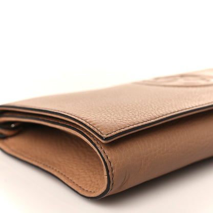 Gucci Pebbled Calfskin Medium Soho Clutch Camelia 8 of 9