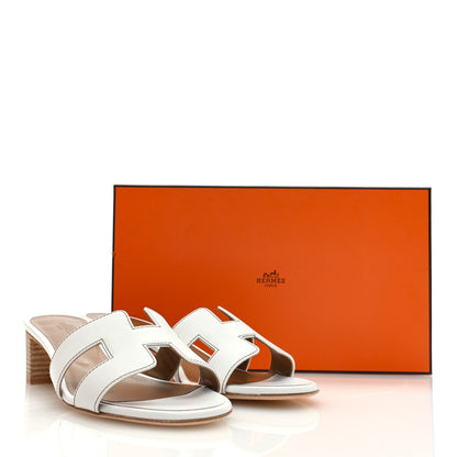 Hermes Calfskin Oasis Sandals 37 White 9 of 9