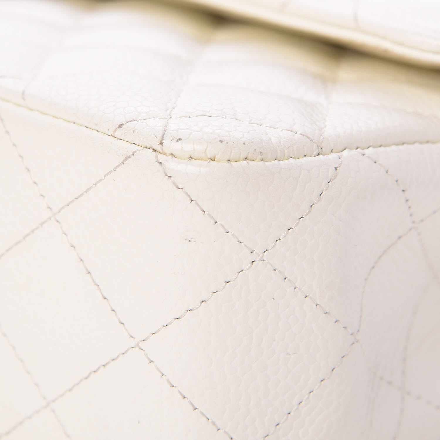 Chanel Caviar Quilted Medium Double Flap White 10 of 10