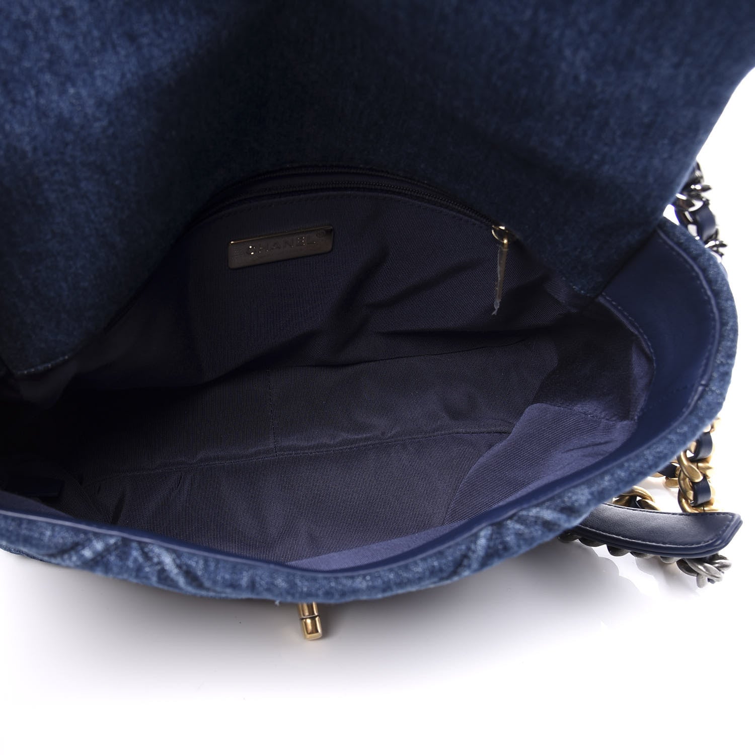 Chanel Denim Quilted Medium 19 Flap Blue 4 of 9