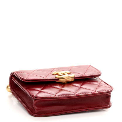 Chanel Calfskin Quilted Perfect Fit Coin Purse With Chain Burgundy 4 of 12