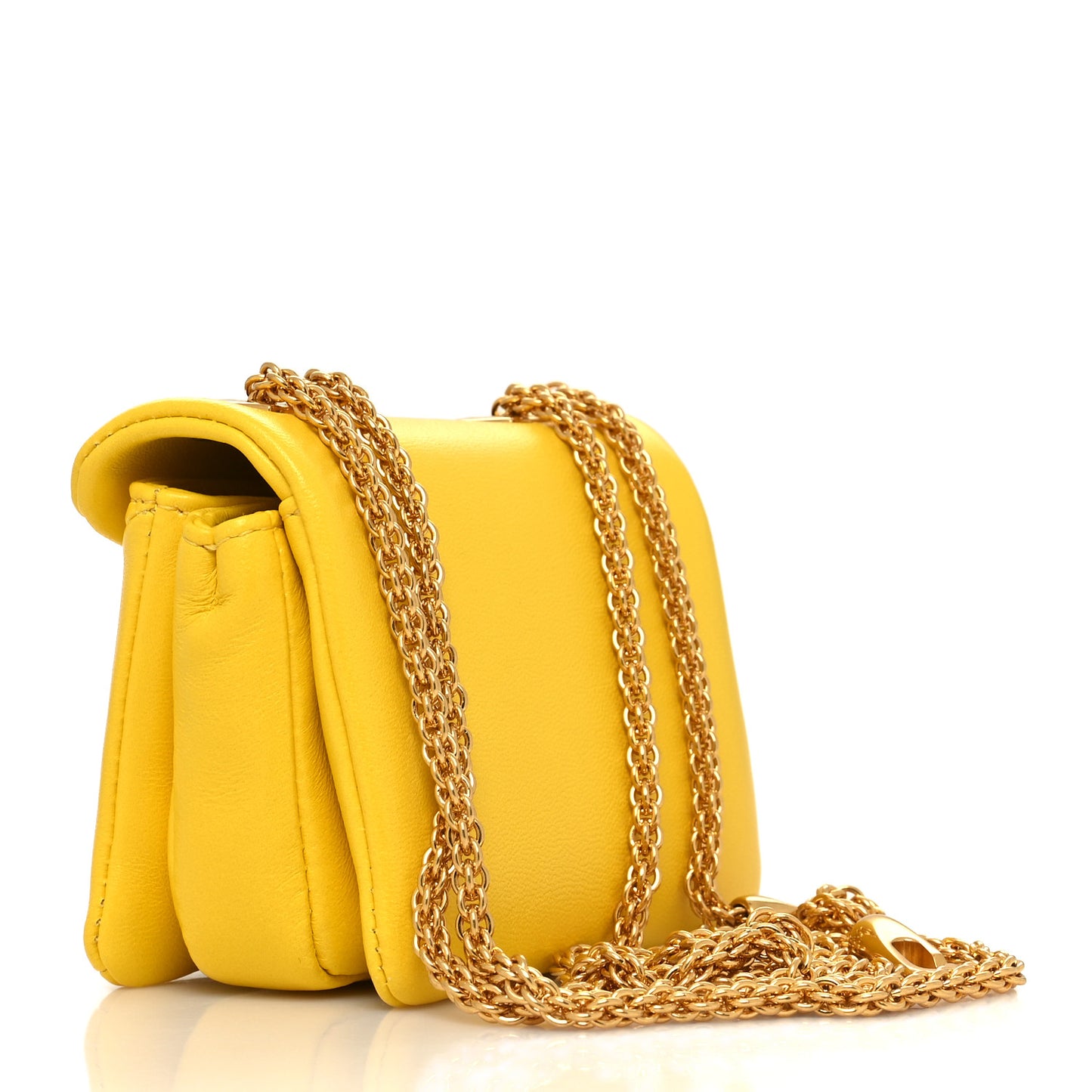 Nappa Micro One Stud Chain Bag Bright Lemon