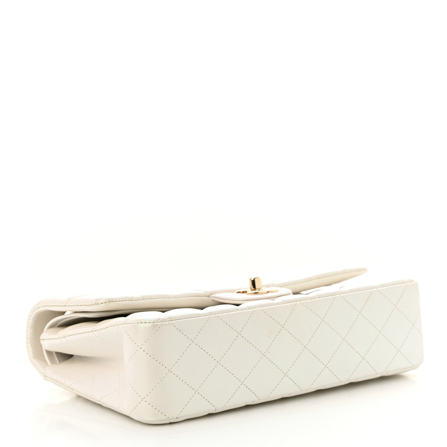 Chanel Iridescent Calfskin Quilted Medium Double Flap White 4 of 12