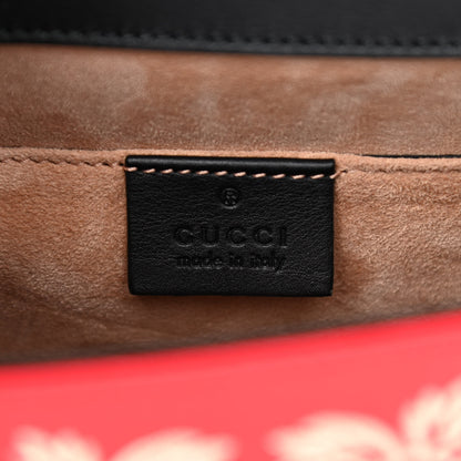 Gucci Jacquard Floral Mini Sylvie Top Handle Bag Red Multicolor Black 6 of 8