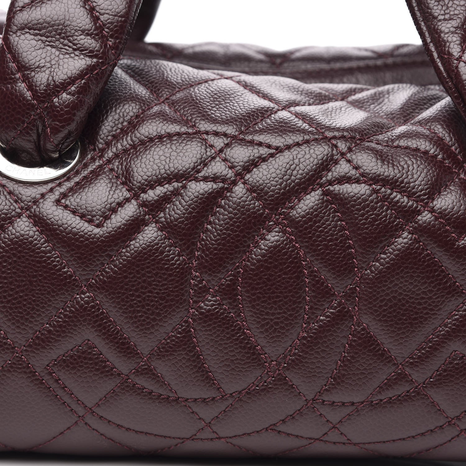 Chanel Caviar Quilted CC Timeless Bowler Burgundy 12 of 12