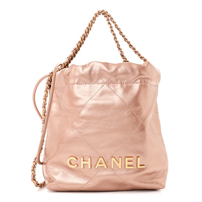 Chanel Metallic Calfskin Quilted Mini Chanel 22 Copper 1 of 10