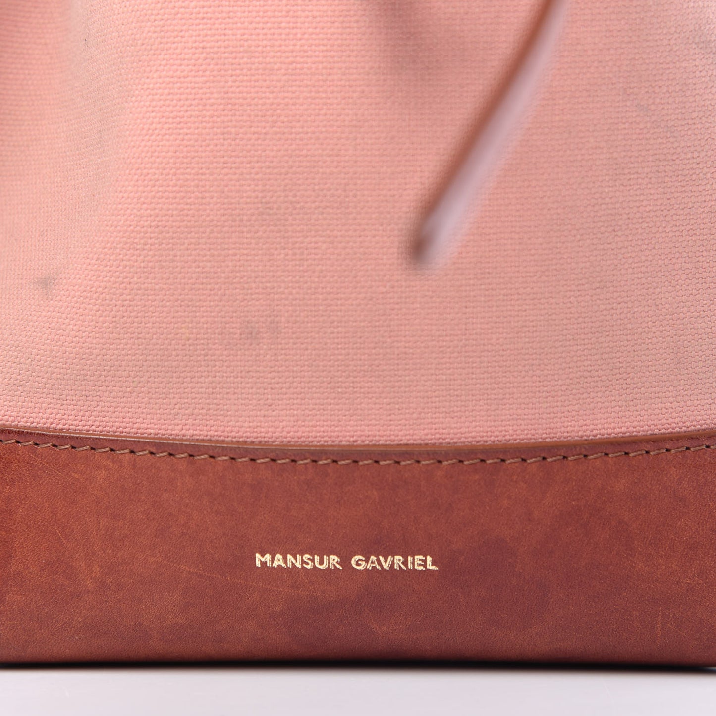 Canvas Calfskin Bucket Bag Blush Moss