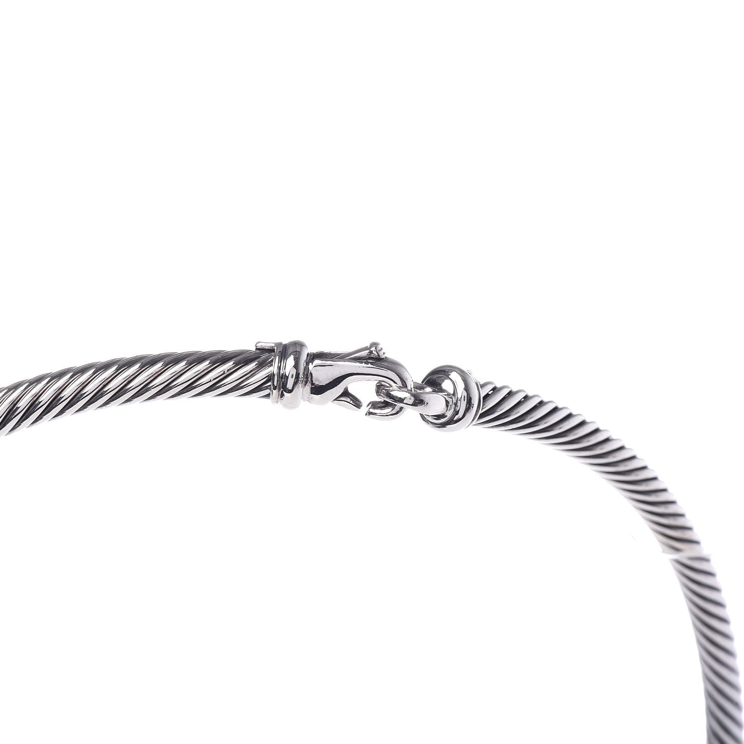 David Yurman Sterling Silver 14K Yellow Gold 5mm Cable Choker Necklace 4 of 6