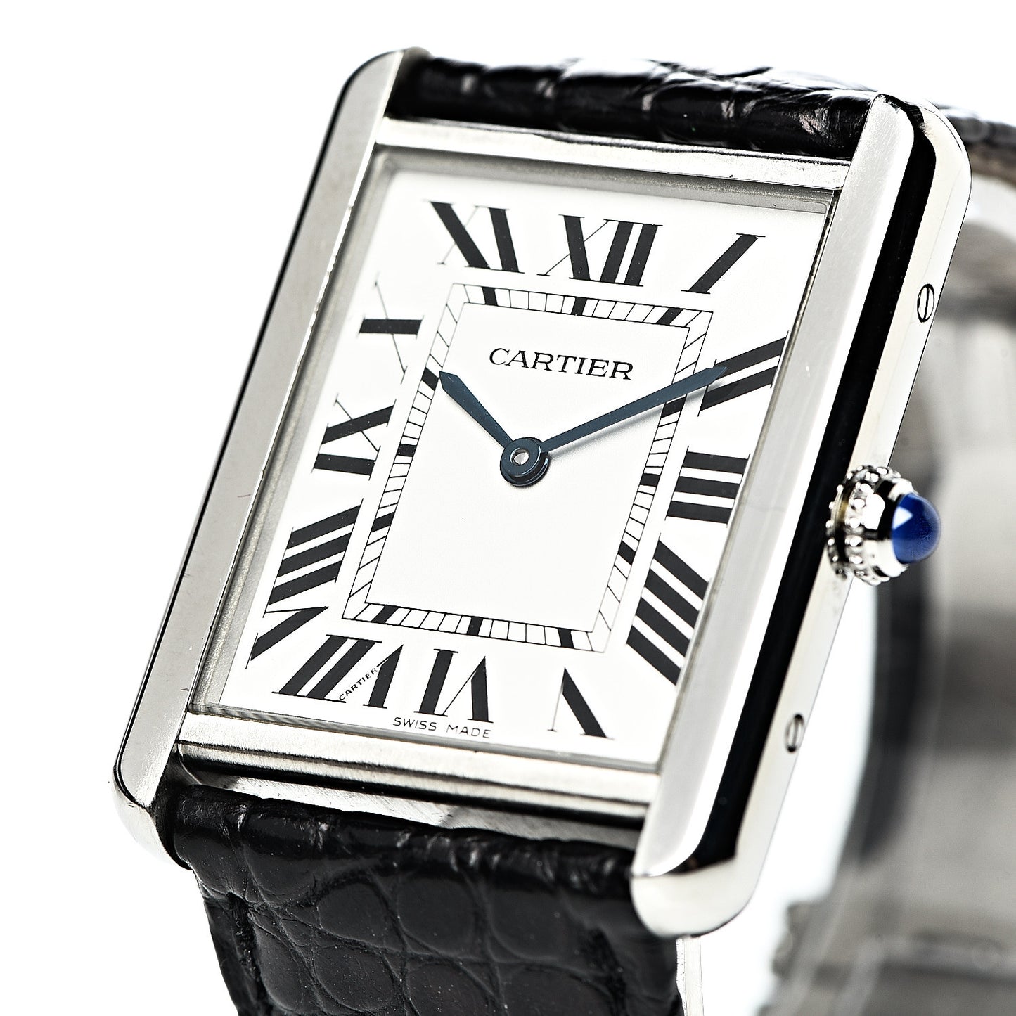 Stainless Steel Alligator 27mm Tank Solo Quartz Watch