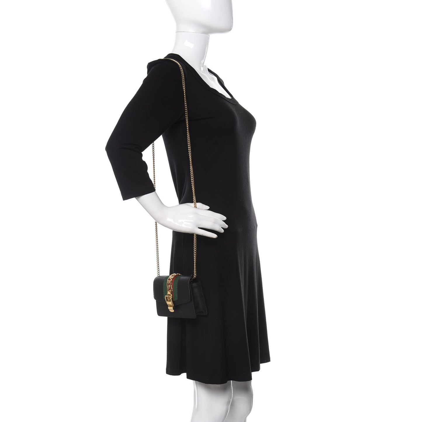 Calfskin Super Mini Sylvie Chain Shoulder Bag Black