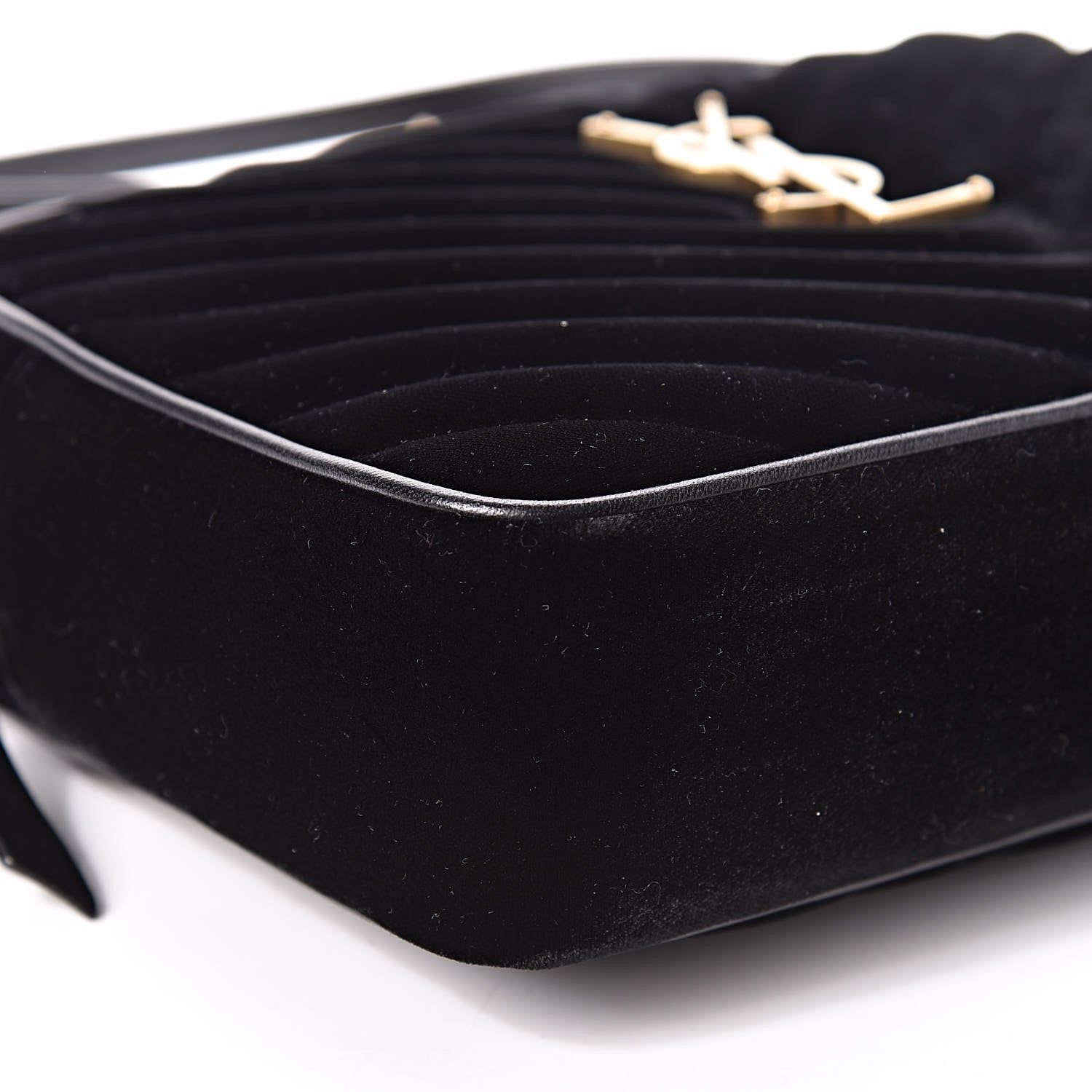 Saint Laurent Velvet Matelasse Monogram Lou Camera Bag Black 8 of 9