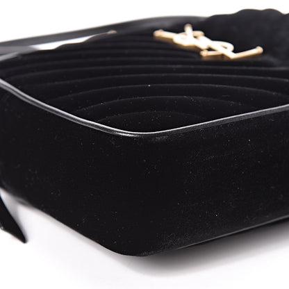Saint Laurent Velvet Matelasse Monogram Lou Camera Bag Black 8 of 9
