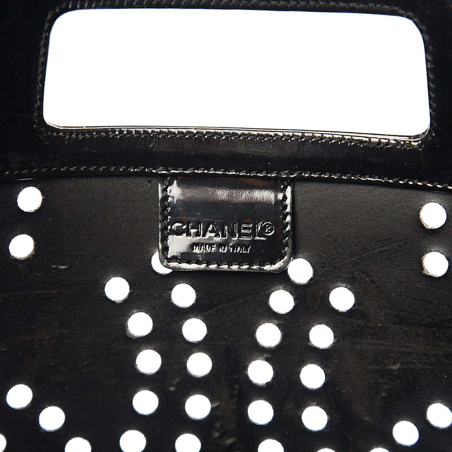Patent Perforated CC Handle Bag Black