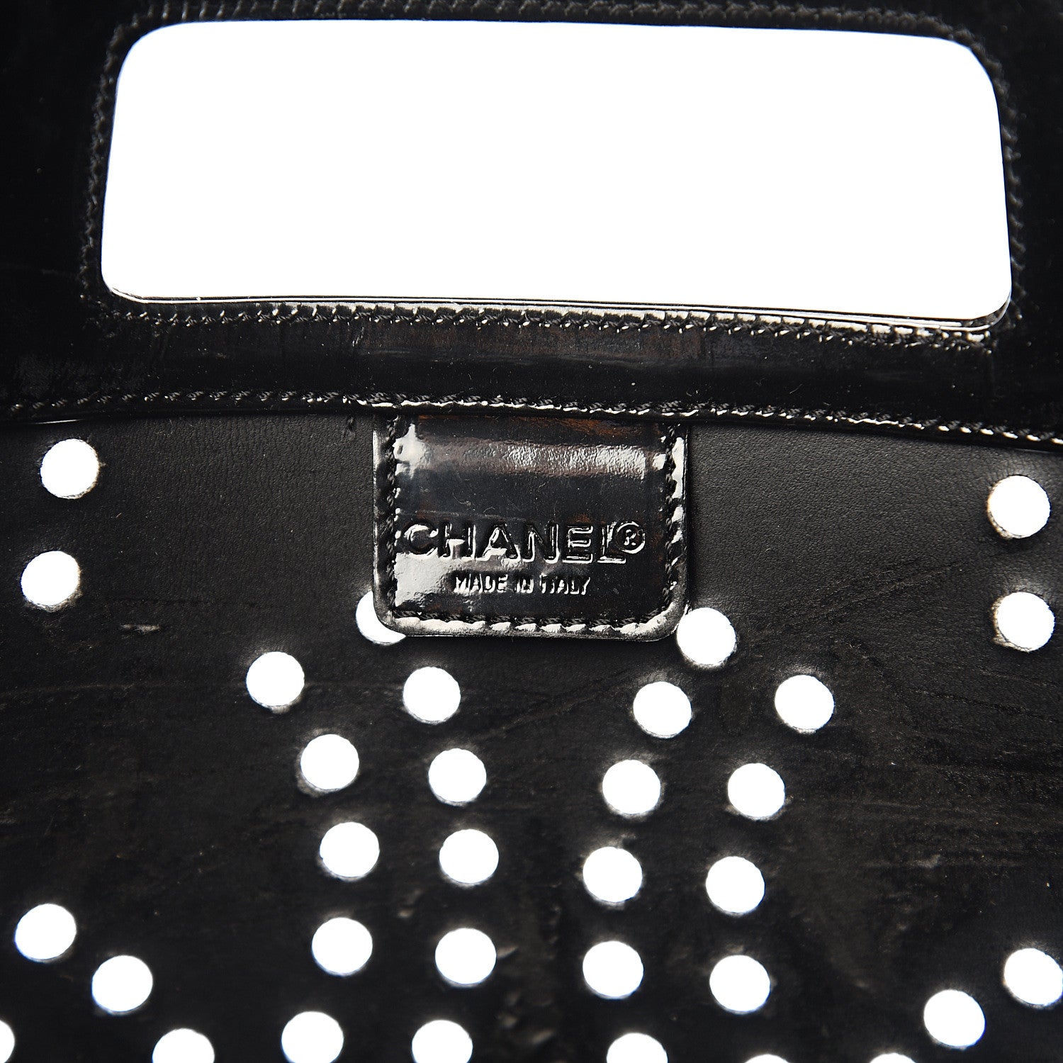 Chanel Patent Perforated CC Handle Bag Black 5 of 15