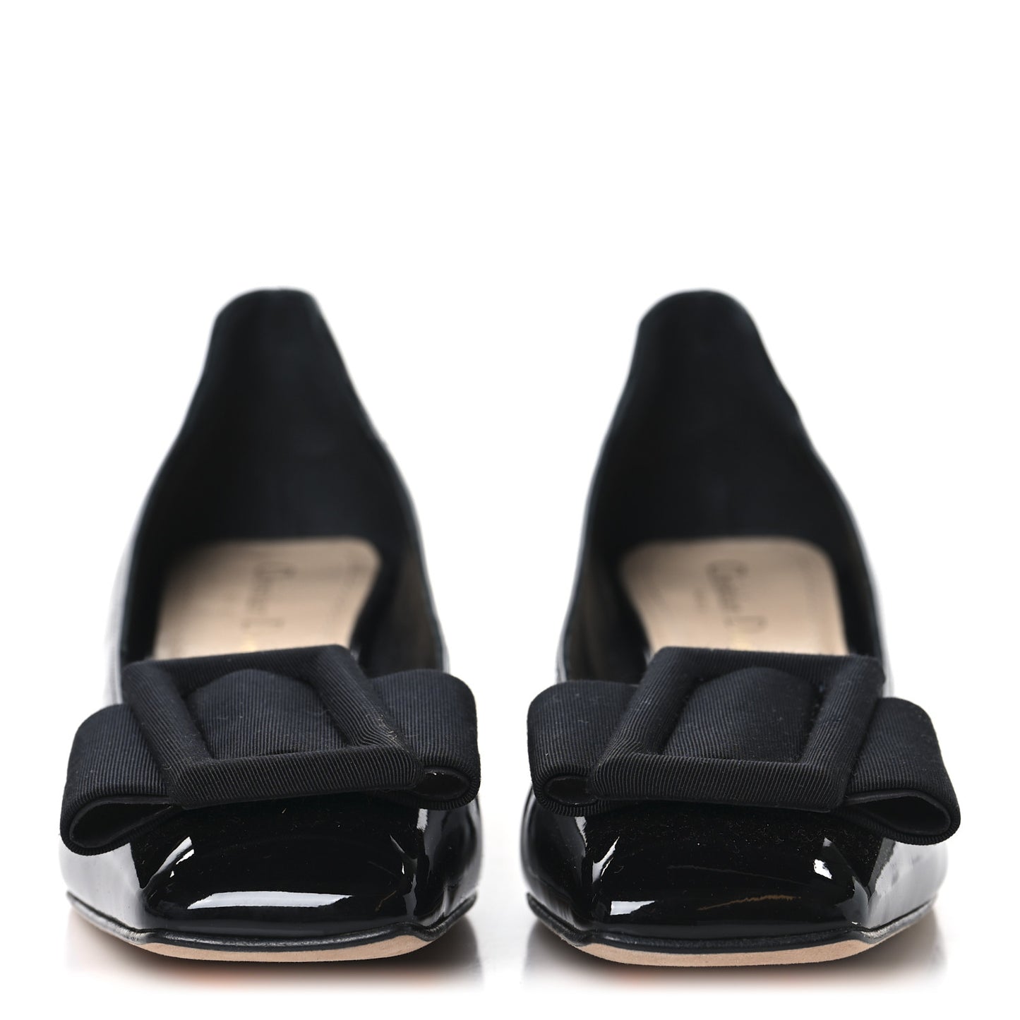 Patent Grosgrain Bow Idylle 35mm Pumps 38.5 Black