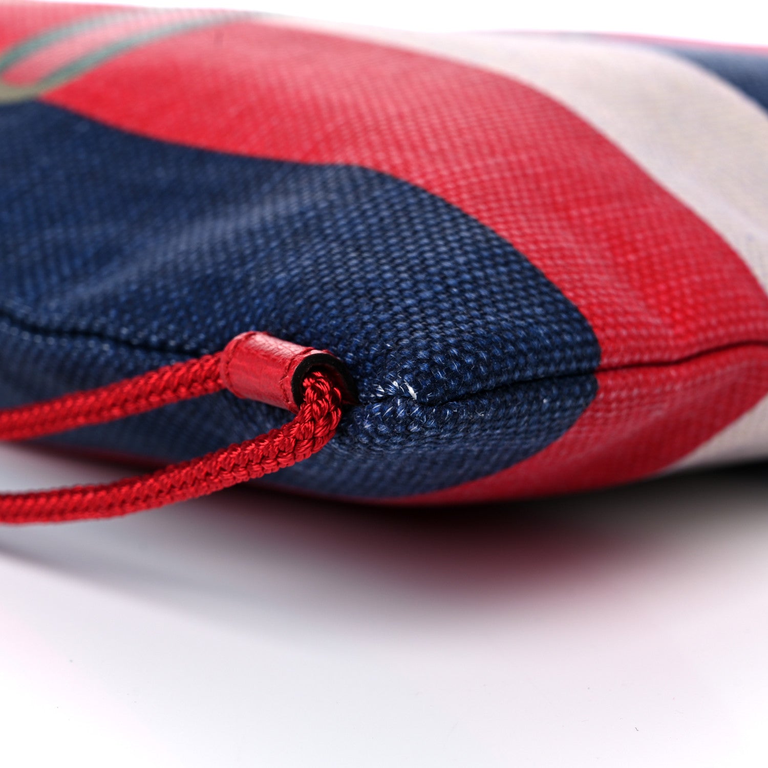 Gucci Canvas Logo Sylvie Stripe Drawstring Backpack Red 8 of 11