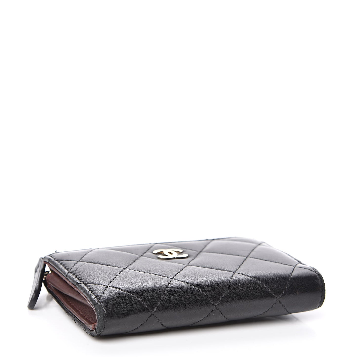 Lambskin Quilted Key Holder Case Black
