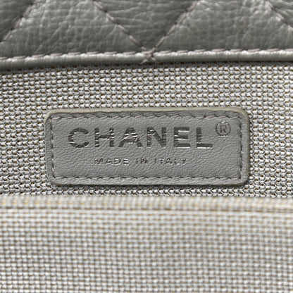Chanel Metallic Calfskin Quilted XXL Travel Flap Bag Silver 6 of 10