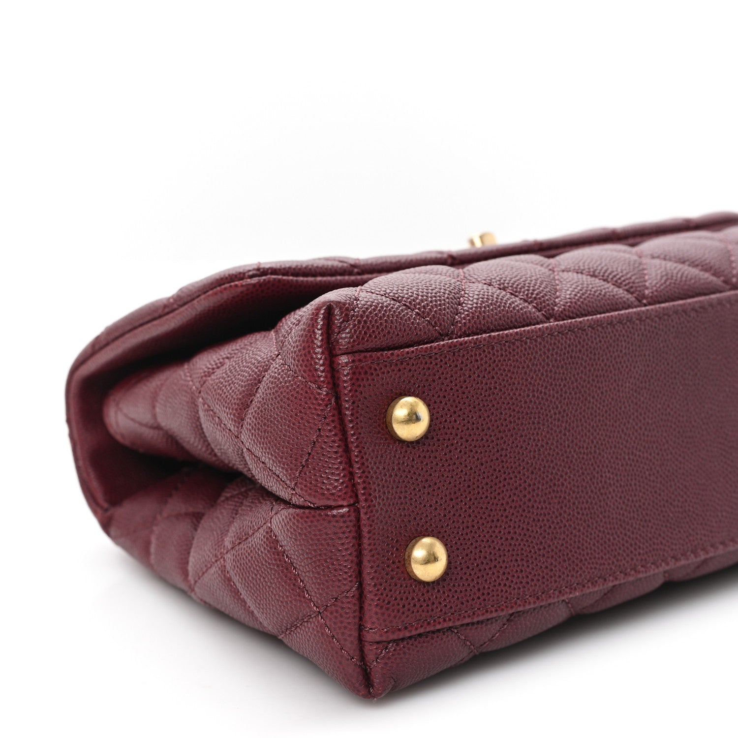 Chanel Caviar Lizard Embossed Quilted Mini Coco Handle Flap Burgundy 9 of 10
