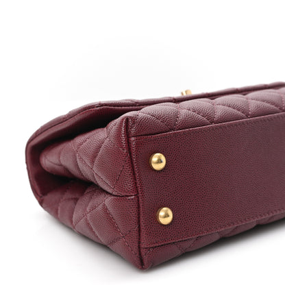 Chanel Caviar Lizard Embossed Quilted Mini Coco Handle Flap Burgundy 9 of 10