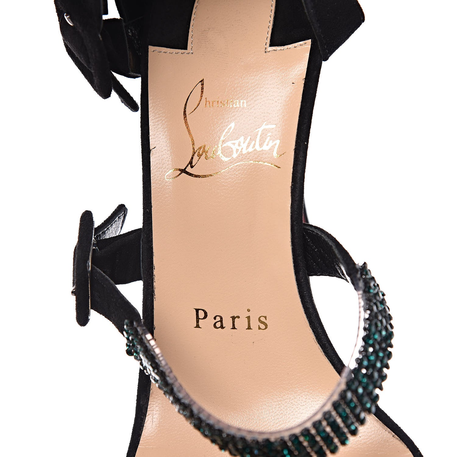Christian Louboutin Strass PVC Veau Velours Raynibo 110 Strappy Sandals 36 Black Multicolor 7 of 10