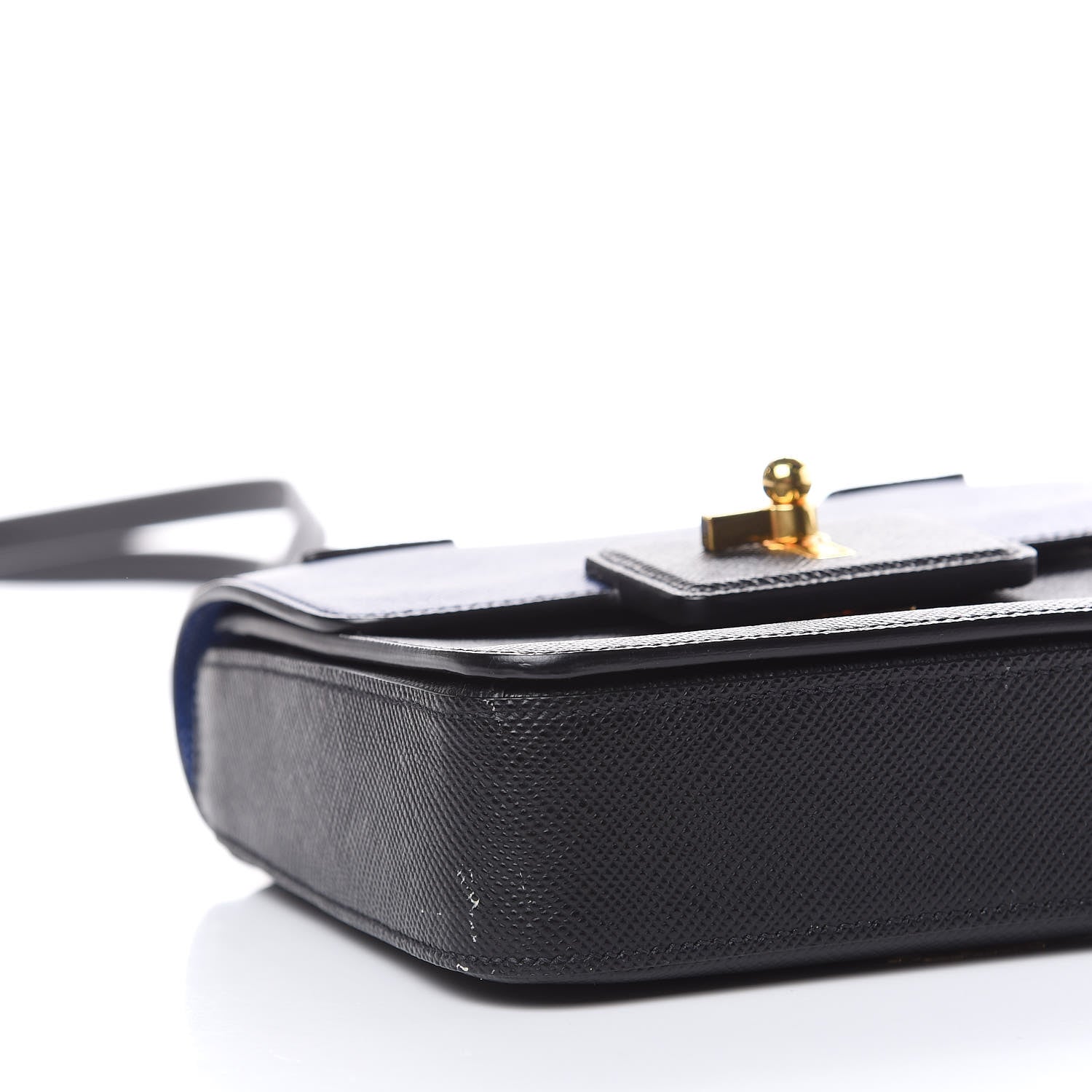 Prada Saffiano Bi-Color Crossbody Bag Inchiostro Black 8 of 10
