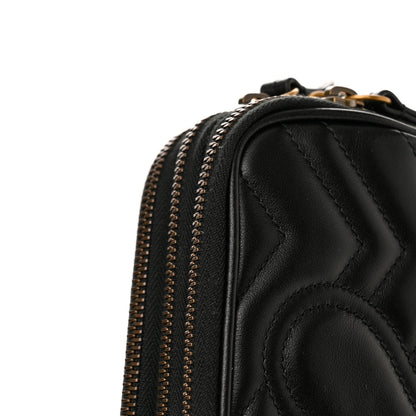Gucci Calfskin Matelasse Mini GG Marmont Chain Crossbody Bag Black 14 of 16