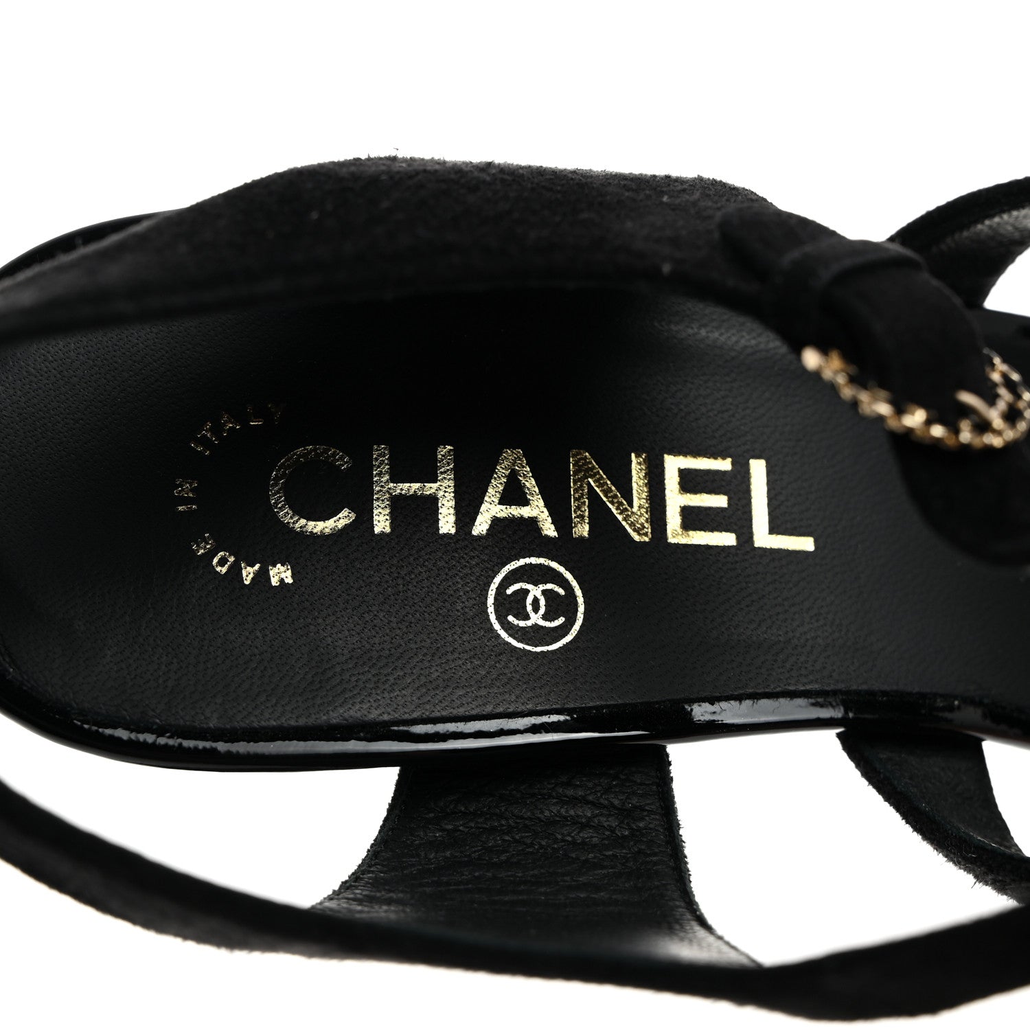 Chanel Kid Suede Pearl Sandals 41 Black 6 of 8