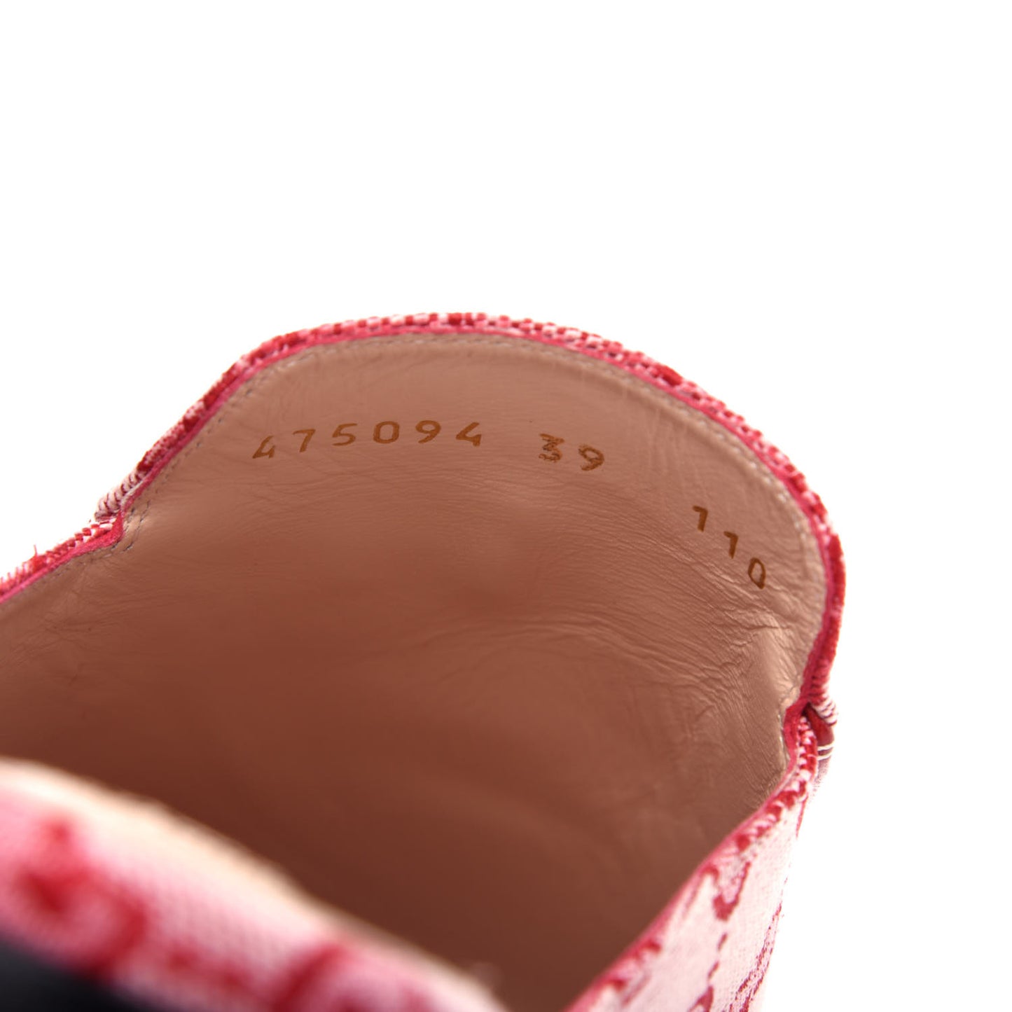 Canvas GG Monogram Horsebit Womens Princetown Slippers 39 Gardenia Hibiscus Red