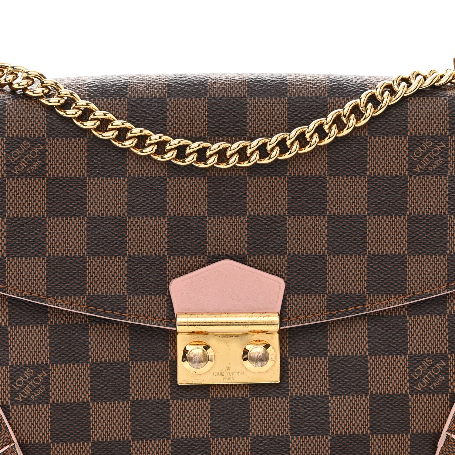 Louis Vuitton LOUIS VUITTON Damier Ebene Caissa Clutch Rose Ballerine 5 of 10