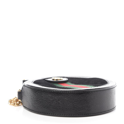 Gucci Suede Patent Web Mini Ophidia Round Shoulder Bag Black 4 of 10